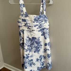 Abercrombie A&F Emerson Linen Blend Skort - Blue Floral - NWT